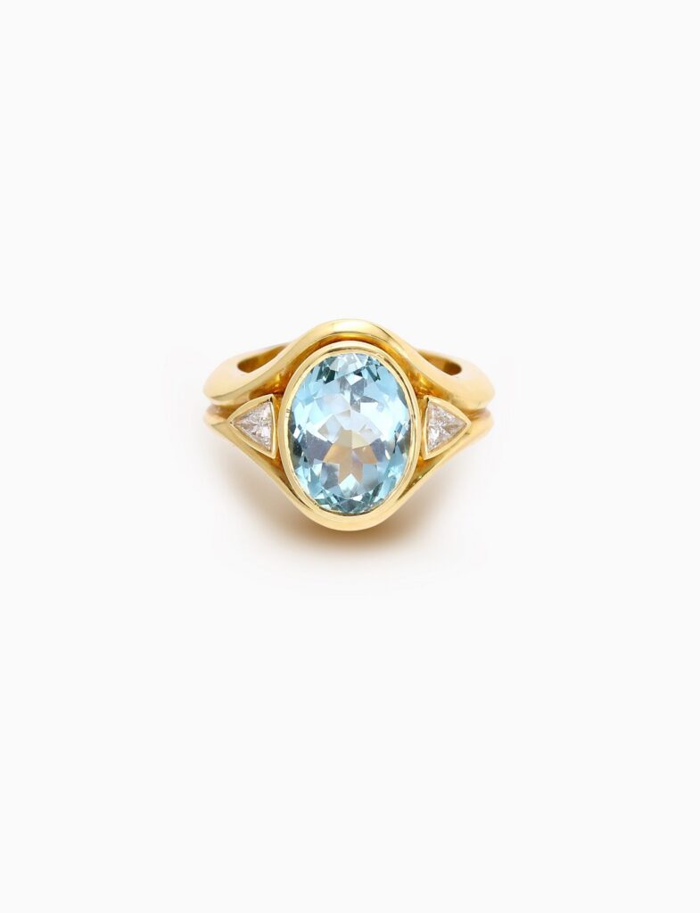 Aquamarine & Diamond Roma Ring