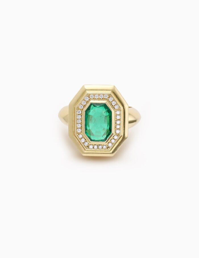 Emerald & Diamond Roma Ring - Image 1