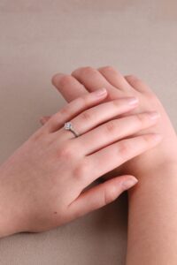 JCP Solitaire round rubover diamond ring 0.75ct F SI1 cert GIA100733458878 platinum ring size N 1/2