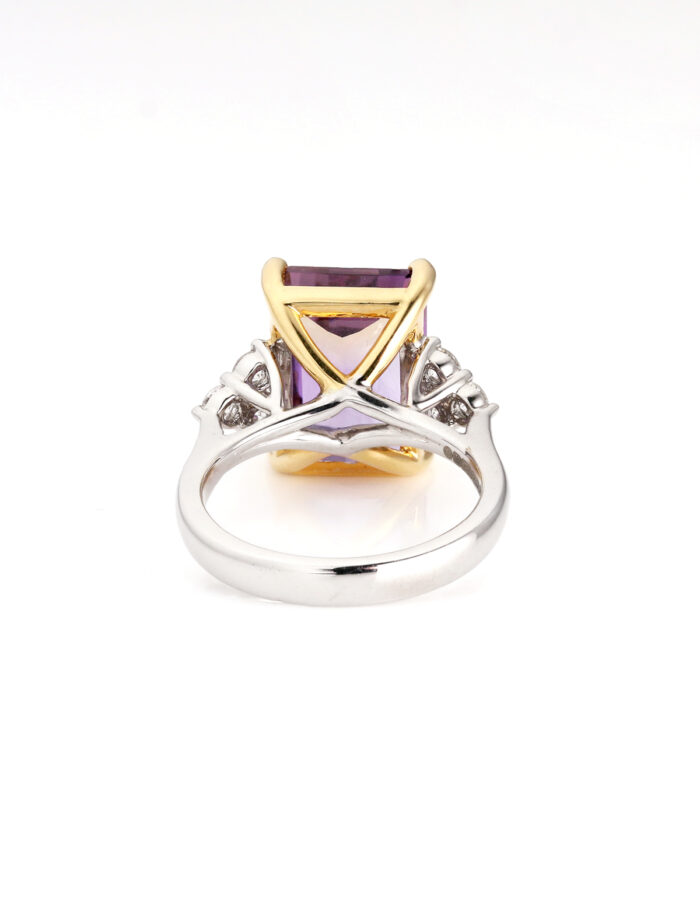 Ametrine & Diamond Trefoil Cocktail Ring