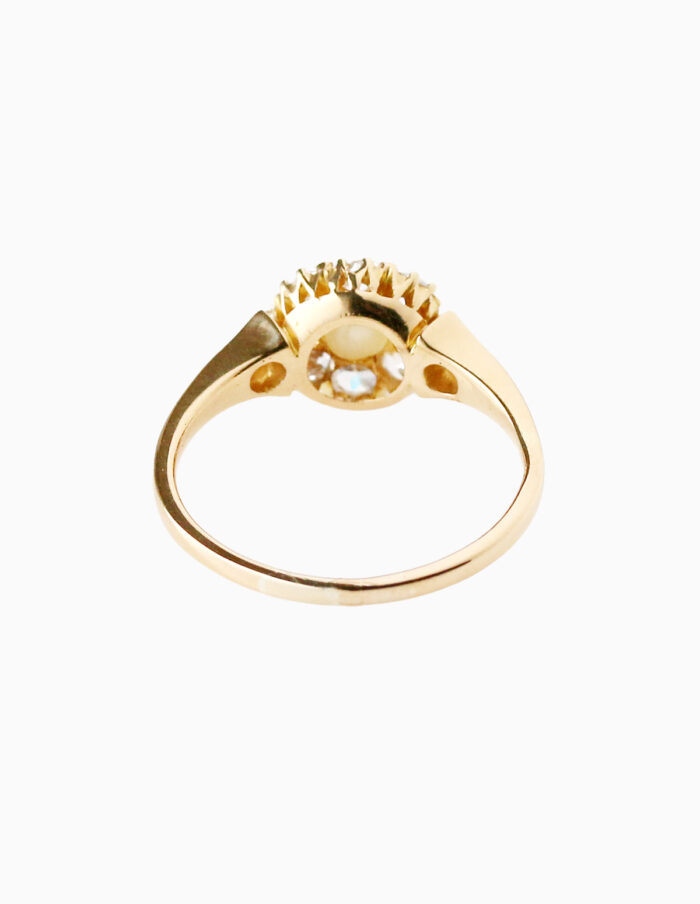 18ct Rose Gold Pearl & Diamond Ring