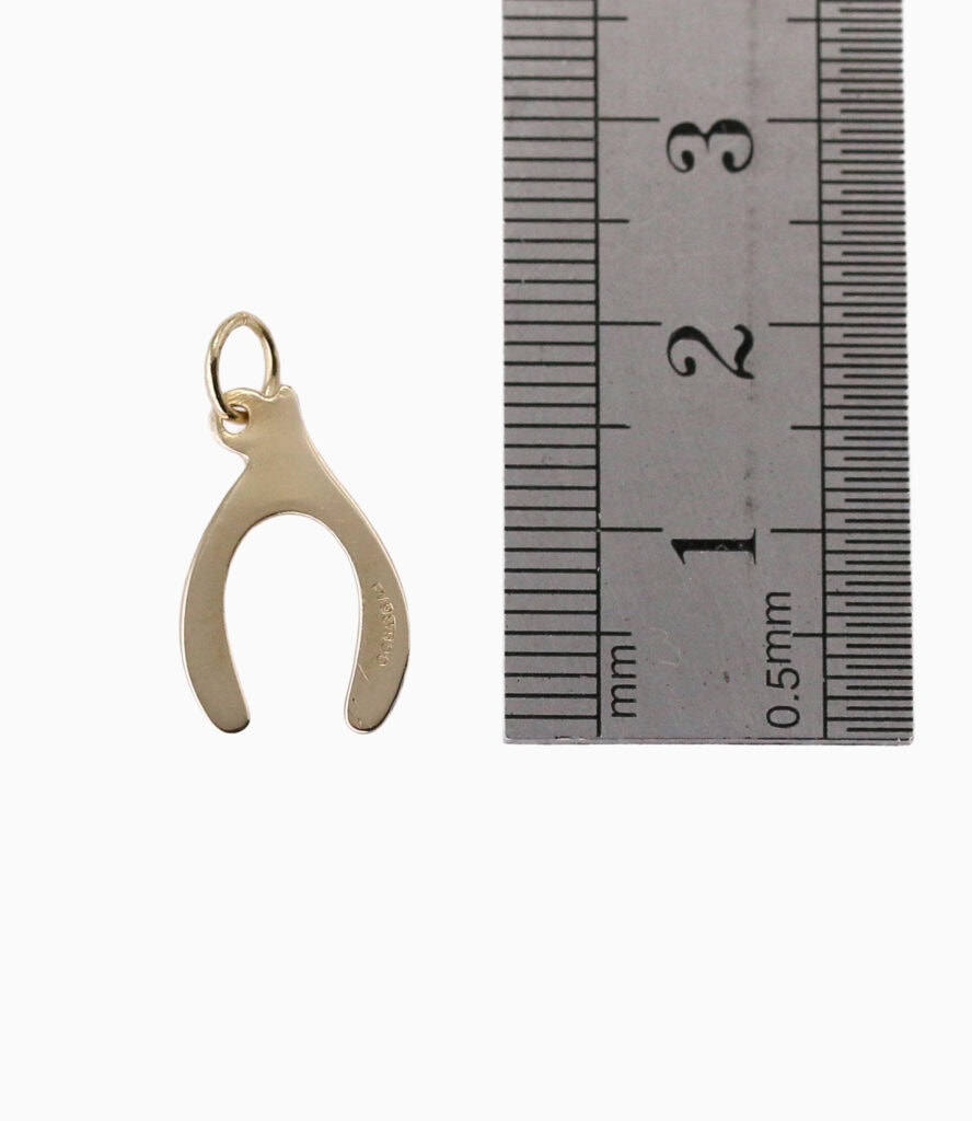 Wishbone pendant 9ct yellow gold — back view