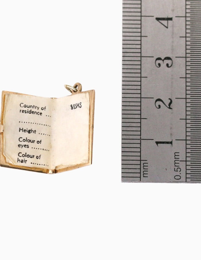 Charm passport 9ct yellow gold 3.71g