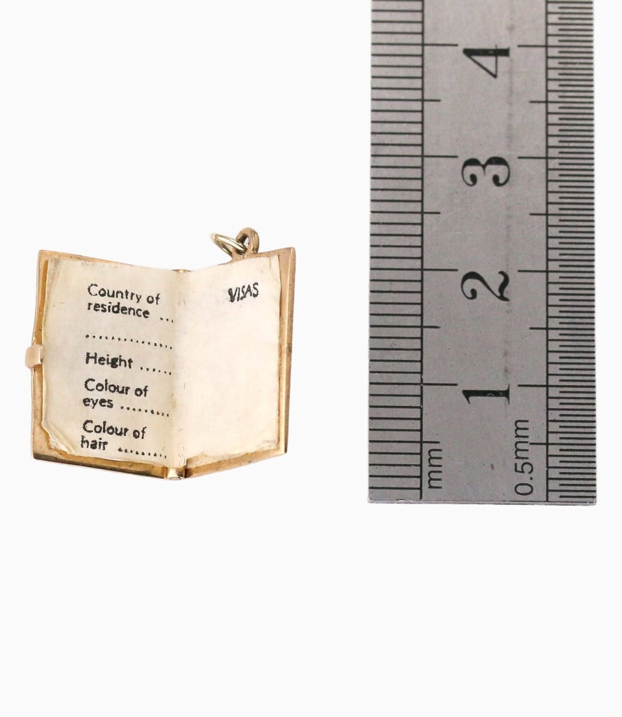 Charm passport 9ct yellow gold 3.71g