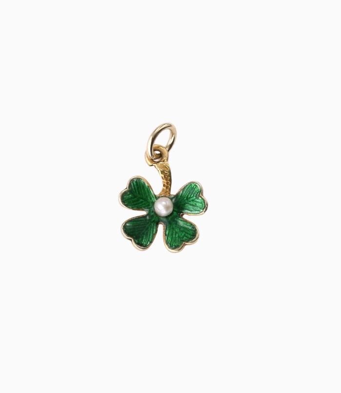 9ct Gold Enamel Clover Charm