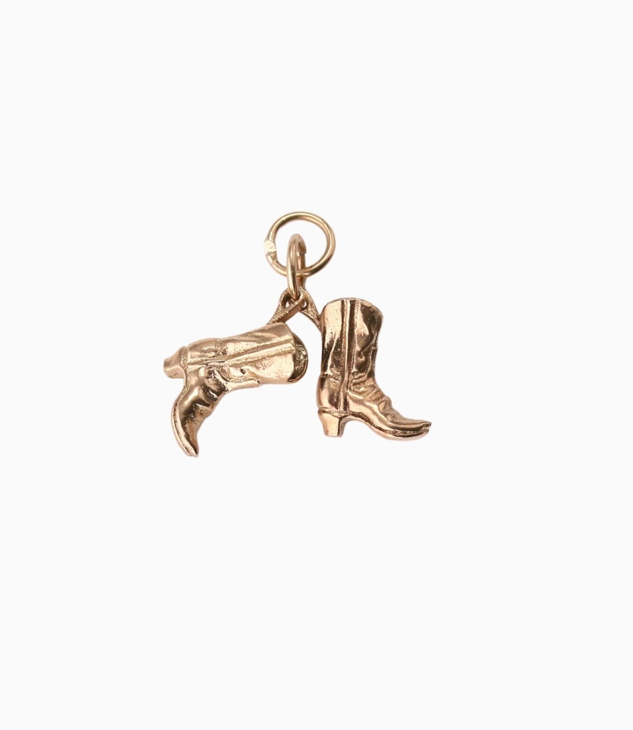 Charm cowboy boots 9ct yellow gold 3.34g