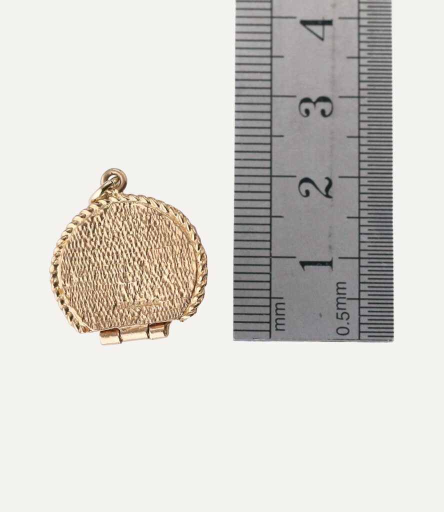 Charm Dice in Cage 9ct yellow gold 4.21g — back view