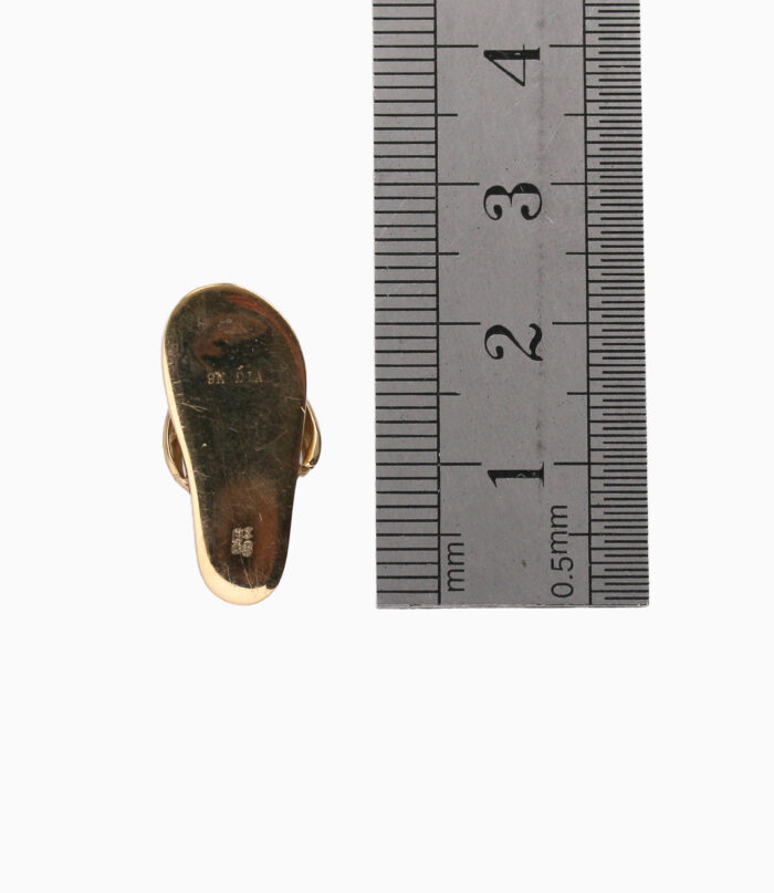 9ct Gold Mother Of Pearl & Diamond Flip Flop Charm