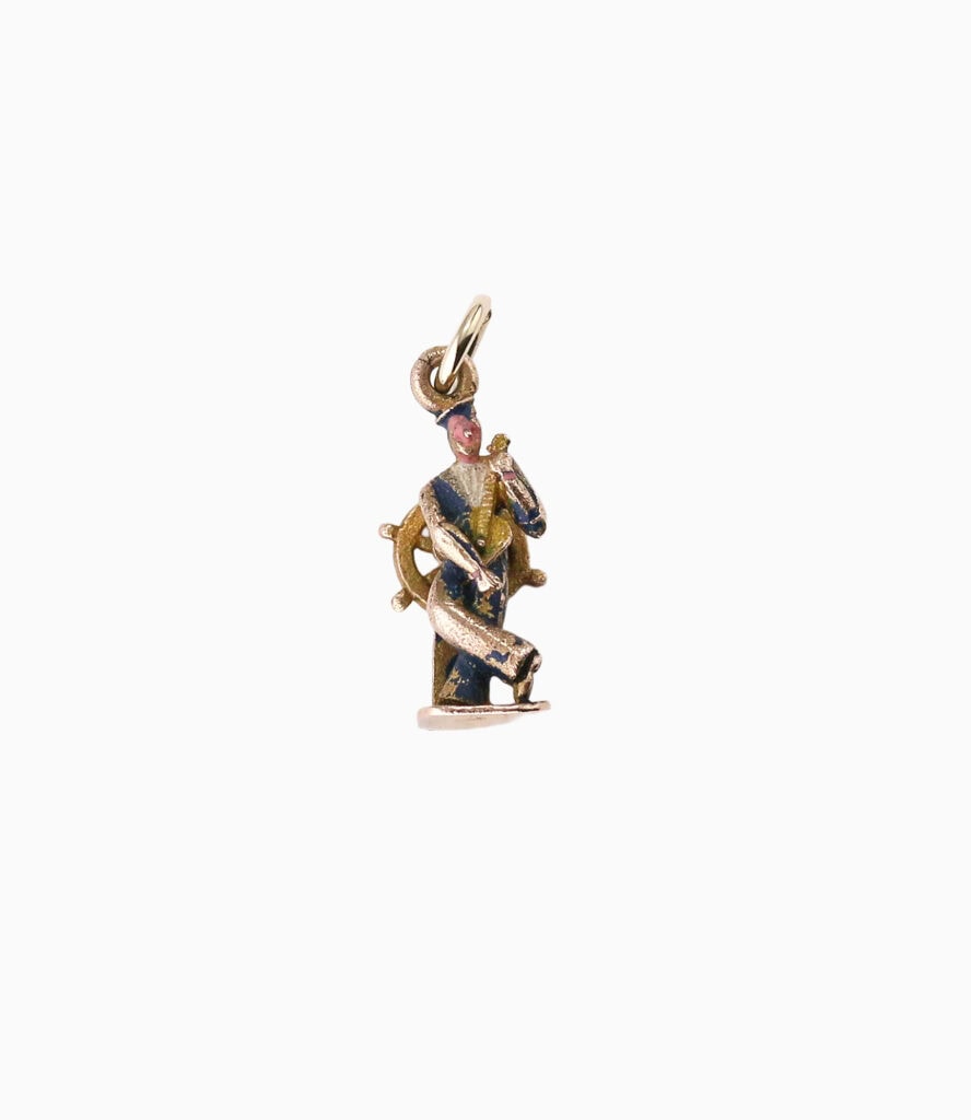Charm enamel soldier 9ct yellow gold