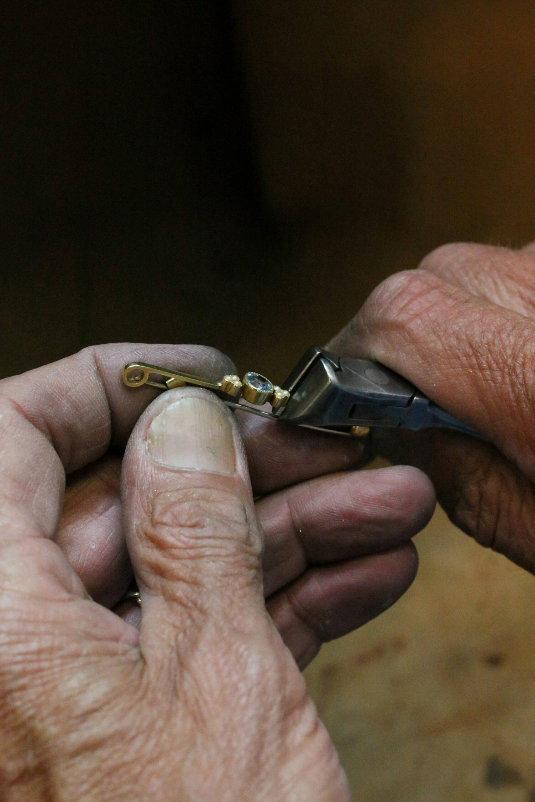 14ct Gold Aquamarine & Baroque Pearl Pendant