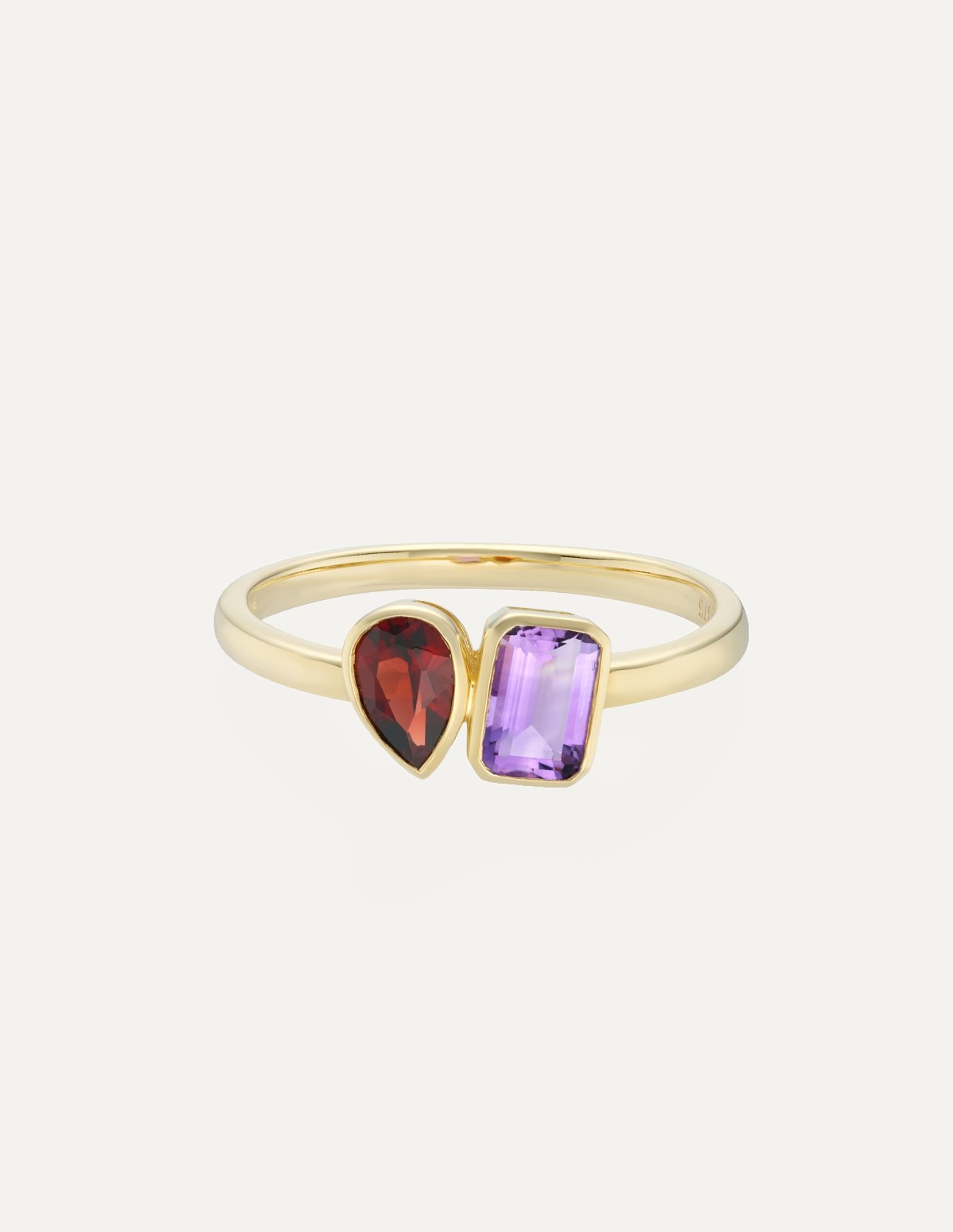 thumbnail image 2 of Natural Amethyst & Garnet 925 Sterling Silver Ring - Not Enhanced - RVS71 2 of 4