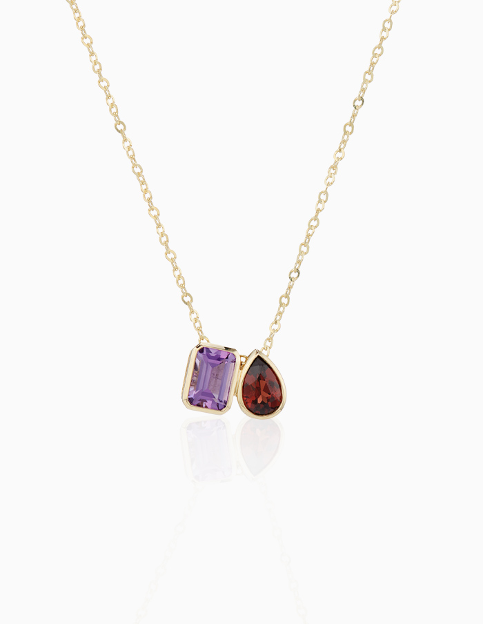 9ct Amethyst & Garnet Necklace