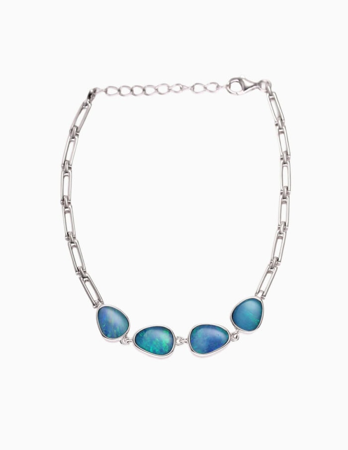 Bracelet FF doublet 4 stone silver