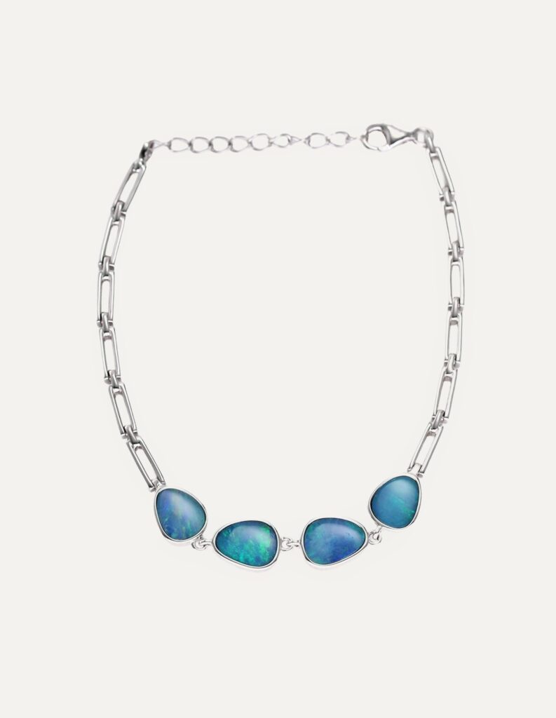 Bracelet FF doublet 4 stone silver