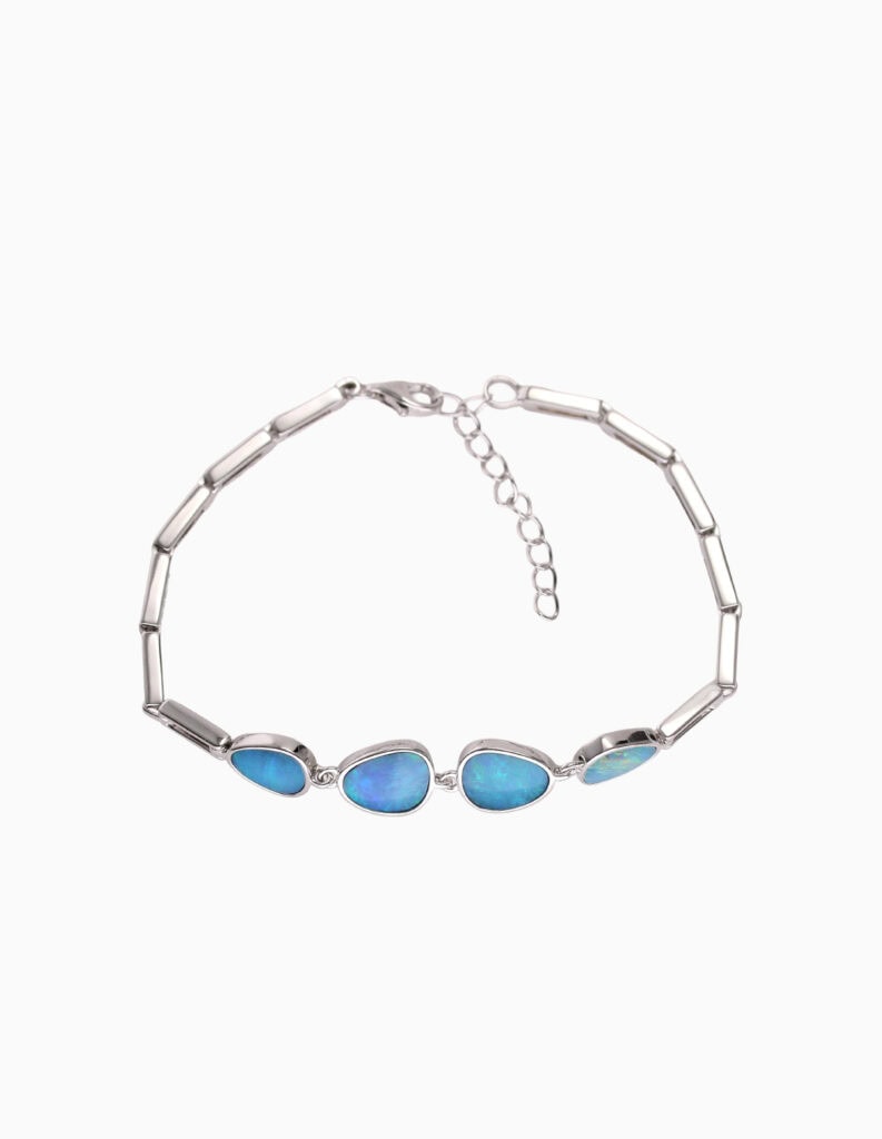 Bracelet FF doublet 4 stone silver