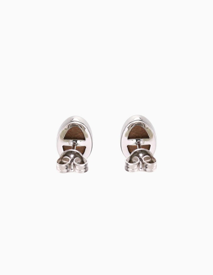 Stud earrings FF doublet green/blue silver — back view
