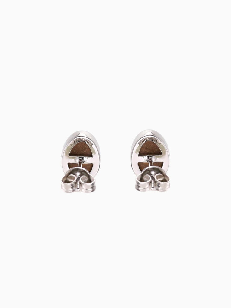 Stud earrings FF doublet green/blue silver — back view