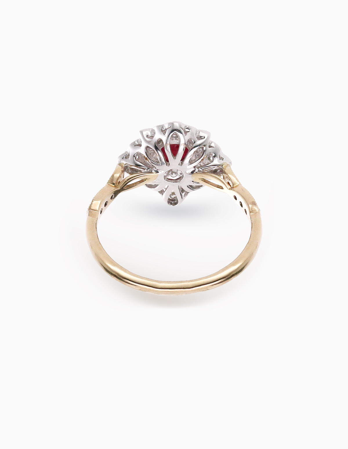 9ct Ruby & Diamond Shield Ring
