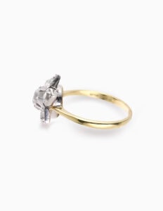 Cluster ring diamond star 1.10ct total 18ct yellow gold ring size Q — side view