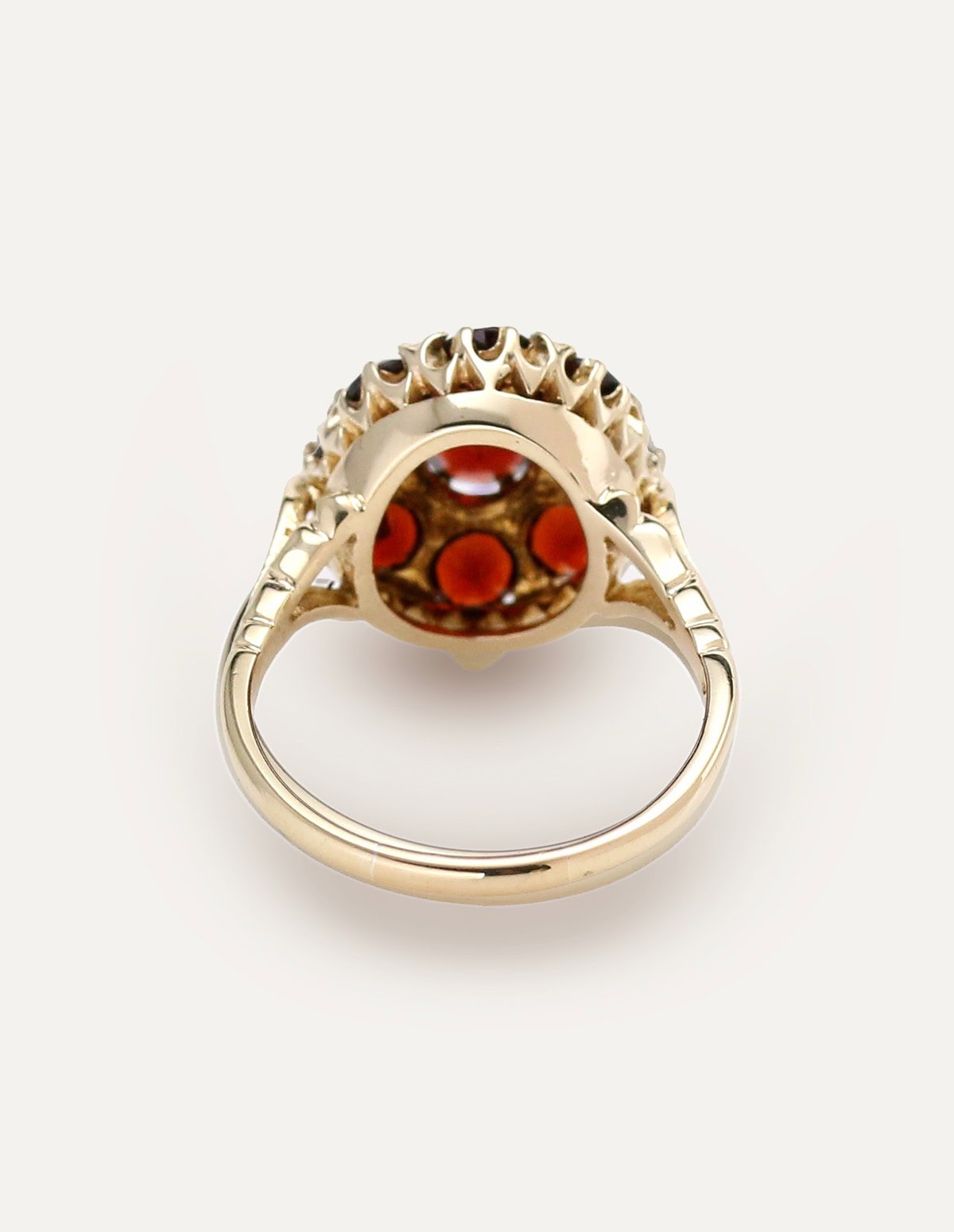 Garnet Cluster Ring 9ct Yellow Gold Size Q½ - Image 3