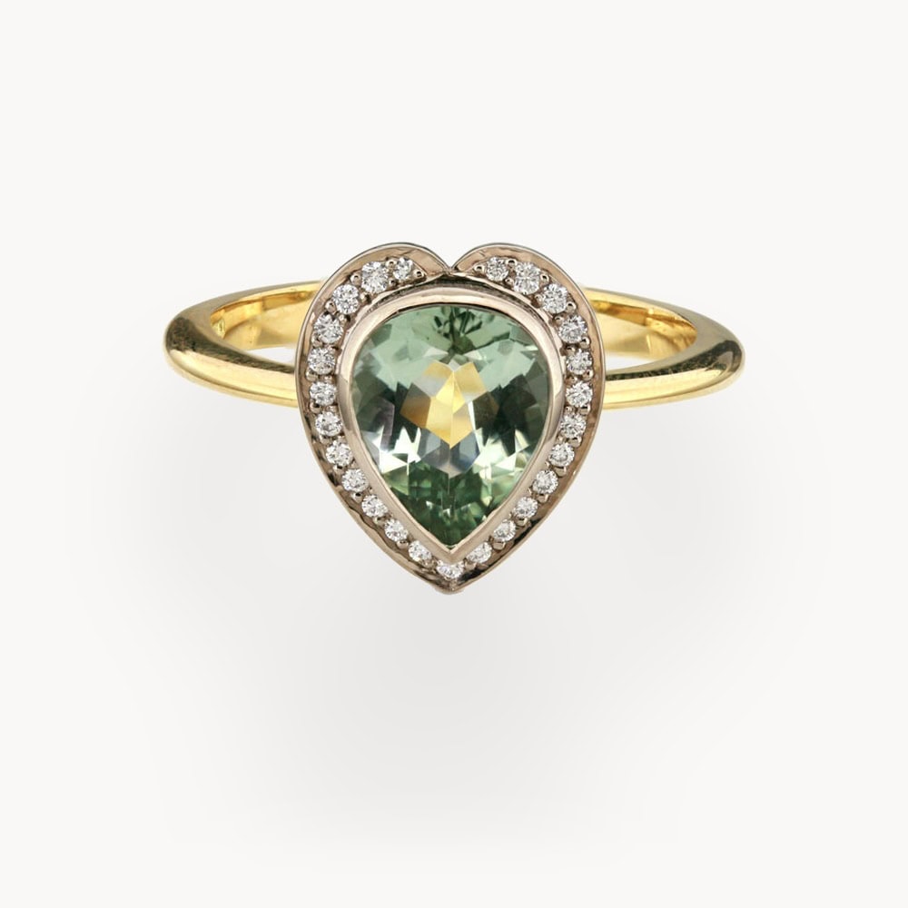 Tourmaline Heart Halo Ring