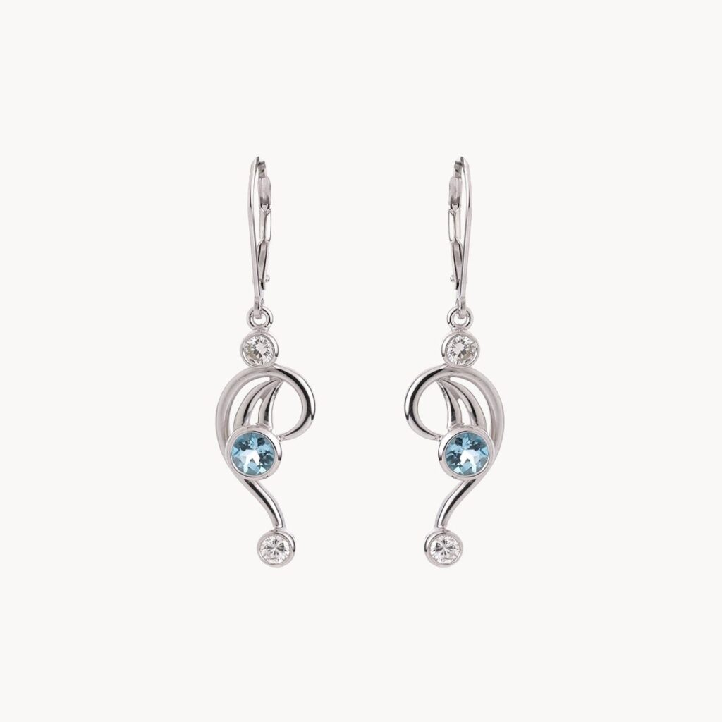 Aquamarine & Diamond Nouveau Drops