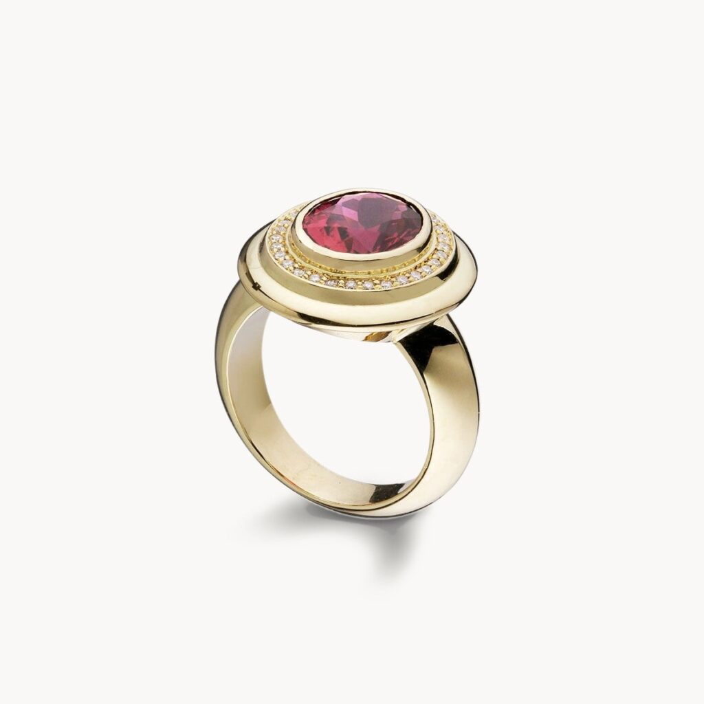 Tourmaline Roma Halo Ring