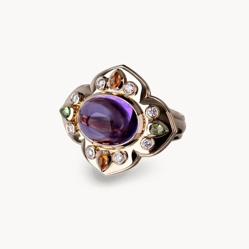 Amethyst & Garnet Cocktail Ring
